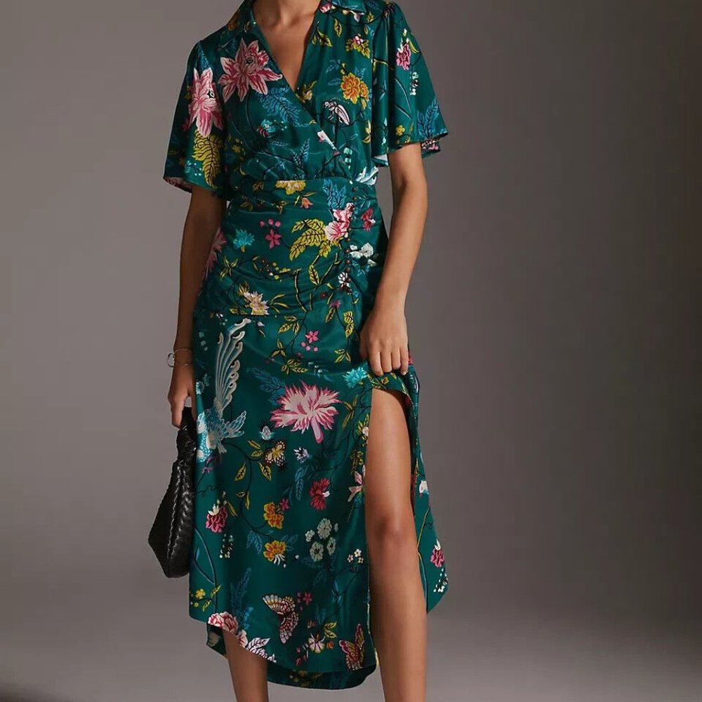 Anthropologie Maeve Buttonfront Shirt Dress Size 8